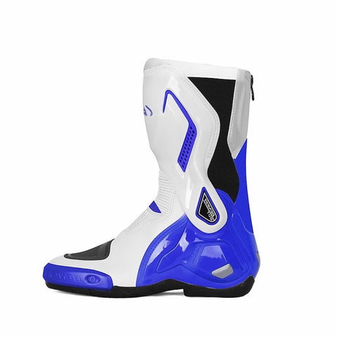 Allgoal Motorcycle Boots White Blue