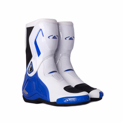 Allgoal Motorcycle Boots White Blue