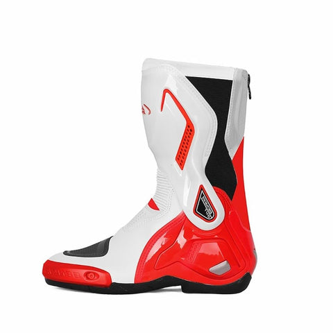 Allgoal Motorcycle Boots White Red