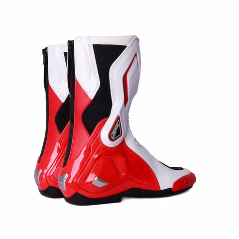 Allgoal Motorcycle Boots White Red