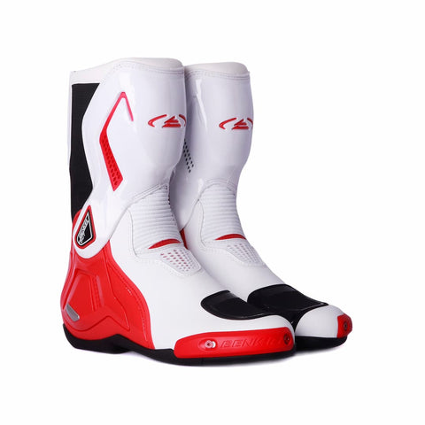 Allgoal Motorcycle Boots White Red