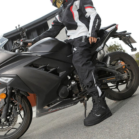 High-Top Motorcycle Boots White